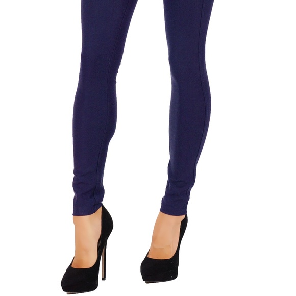 Ponte Knit Slim Fit Pants Pull-Up Style Leggings - Picture 3 of 3